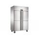 Double Temperature Commercial Refrigerator Freezer With 4 Solid Doors Temp. Range 0～-15°C / 8～-10°C