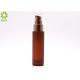Brown Glass Cosmetic Essential Oil Bottle With Electroplating Brown Plastic Pump Cap