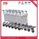 Aluminum Alloy Airport Luggage Trolley OEM 3 Wheels Cart