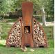 Contemporary Corten Fireplaces Modern Outdoor Metal Chimenea With Storage