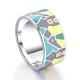 Custom Enamel Jewelry Colorful Ring Russia Fashion Jewelry 92 Sterling Silver Ring