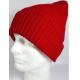 Winter Acrylic Rolling Knit Pom Pom Beanie Long Cuff Beanie Hats Solid Red Color