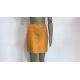 Ladies' mustard pu A-line skirt with soft gold zip at back TW81413