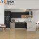 Minimalistic Design Grey Solid Wood Kitchen Cabinets with Imported Quartz Stone Top