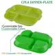 biodegradable plastic melamine fast food 5 compartment divided lunch, hospital food plate, custom disposable food storag