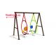 Cute Metal Swing Sets , Kids Playground Equipment Easy To Install Cad Instruction