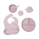 Unbreakable Suction Baby Silicone Feeding Set 5pcs Food Grade With Sippy Cup
