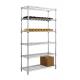 6 Layer Angled Shelf Unit Metal Wire Wine Rack Shelving 60 Bottles 18 Inches Wide