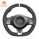 Custom Hand Sewing Black Soft Suede Steering Wheel Cover for Fiat Abarth 500 500C 595 595C GQ S 500C S Linea 2009 2016