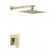 Gold Square 1*8 Inch Shower Faucet Set Stainless Steel 304 Material