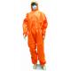 Sterile Orange Disposable Waterproof Overalls Protective For Cleanroom