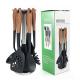 Colorful 6-Piece Nylon Baking Utensil Set Wooden Handles and Non-Stick for Cooking
