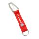 Red Durable Carabiner Key Chain With Silk - screen Printing Logo Polyester Lanyard