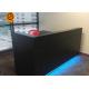 OEM Artificial Stone Reception Desk With Lights Glossy Surface Finish