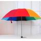 Children's Rainbow Coloured Umbrella , Manual Open Color Wheel Umbrella 8 Ribs