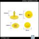 Round Shape Pig Ear Tag Yellow Colour Small Size Custom Ear Tags For Goats