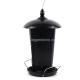 2 In 1 Black Hanging Wild Bird Feeder Caged Tube Type Stainless Steel Material