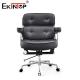 Mid Back Black Leather Office Chair With Casters Unique