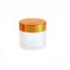 2oz Child Resistant Frosted Clear Glass Jar with Gold Lid