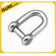 Stainless Steel Long D Shackle w/Captive Pin
