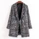 women long tweed shell coats jacket fashion dust coat