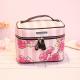 Flower Printing Zipper Closure Lipstick Travel Toiletry Bag