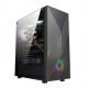 Artshow - PC Mid Tower Case Irregular and Mesh Front Panel with ARGB LED Strip,Tempered Glass Side Panel, Top I/O Panel
