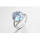 Sapphire 925 Silver Gemstone Rings 5.3g October Birthstone Engagement Ring