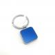 Siliver Blue Metal Keychain Holder Within In Individual Polybag Package