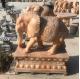 BLVE Natural Stone Marble Life Size Elephant Statue Sunset Red Chinese Fengshui Animal Sculpture Garden Decoration