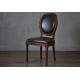 Event wood frame linen or leather fabric dining chair upholstered round back dining chair with nails
