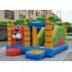 Three In One Inflatable Bounce House Combo Jungle Themed Tiger Jumper With Sport Obstacles