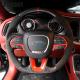 380mm Red Black Dodge Ram Leather Steering Wheel Carbon Fiber OEM