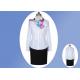 White Fabric Professional Work Uniforms 100% Polyester Cotton With Single Breasted