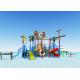 15 KW Power Fiberglass Outside Water Park Playground Equipment With Slides