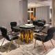 Italian Modern Stainless Steel Deluxe Dining Table With Turntable