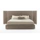 3.2x2.2m Luxury Italian Bedroom Sets , Matted Leather Modern King Size Platform Bedroom Sets
