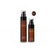 Amber airless cosmetic bottles 30ml 50ml 80ml 100ml round airless bottle for skin care