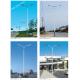 outdoor train station 10M steel galvanized anti-corrsion LED double head street light with double arms