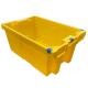 60 X 40 X 27.5cm HDPE Yellow Plastic Moving Crate Nestable Plastic Crates