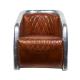 Brown Vintage Leather Aluminium Cover Aviation Armchair 3 Years Warranty