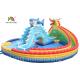 PVC 30 * 20m Blue Adult Giant Dragon Inflatable Water Parks With Logo Customized