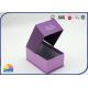 Purple CMYK Paper Packaging Gift Box Matte Lamination Hot Stamping Custom