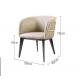 Modern Hotel Restaurant Furniture Genuine Leather Metal Dining Chair