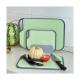 Square Plastic Chopping Board Set of 3 with Non-Slip Feet and Deep Drip Juice Groove