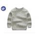 Bamboo Joint Boys Knit Pullover Sweater Round Neck Grey Color Customized Size