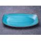 Colorful Glazed Ceramic Dinner Plate Rectangular Stoneware Dish Platter