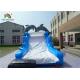 Blue White Dolphin PVC Inflatable Dry Slide With Board Slide And CE Blower