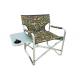 PE Coated Fabric Camping Foldable Chair With Table Cup Holder Side Bag Flat Tube