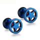 316L Stainless Steel Double Sided Round Star Stud Earrings Men Women Geometric Gothic Blue Cool Rock Punk Earring Female